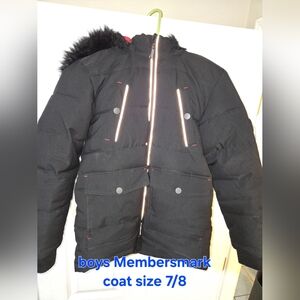 Membersmark Boys Black Puffer Jacket